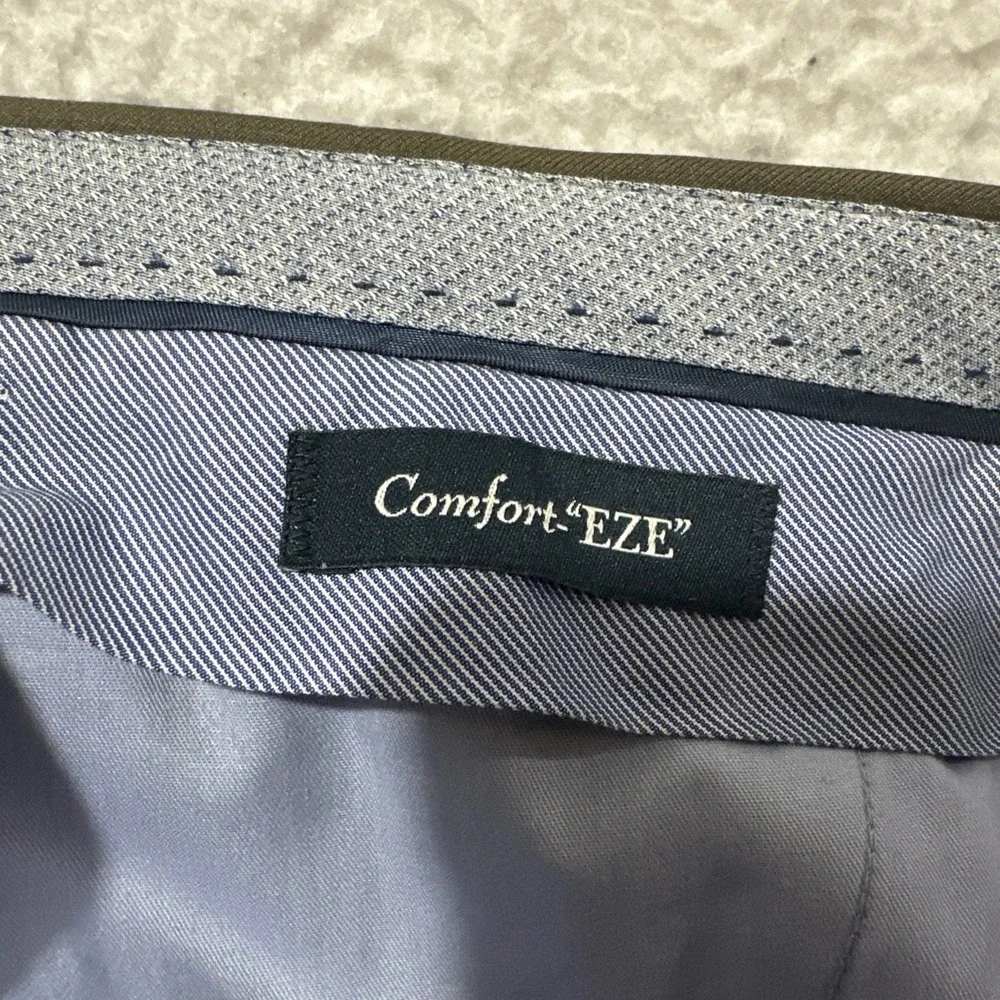 H. Stockton Comfort EZE Super 120's Wool 90s Flat‎ Cuffed Dress Pants Size 38